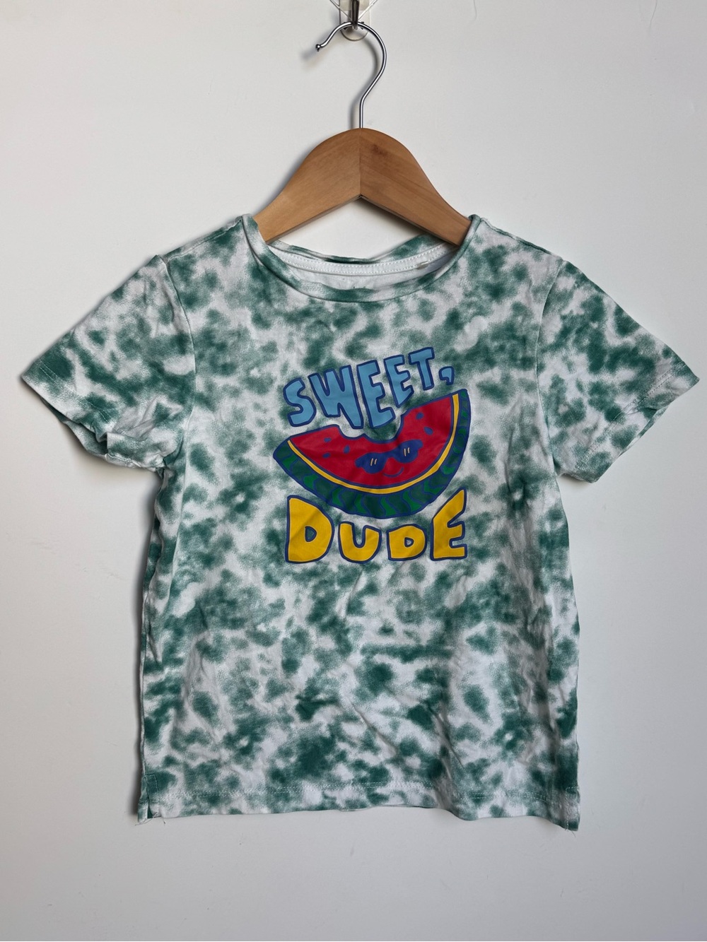 Boys Green Tie-Dye "Sweet Dude" Watermelon Tee